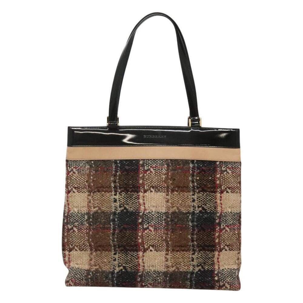 Burberry Nova Check Wool Tote Bag Beige